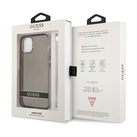 Guess GUHCP13SHTSGSK iPhone 13 mini 5.4" black/black hardcase Translucent Stap | Techbox