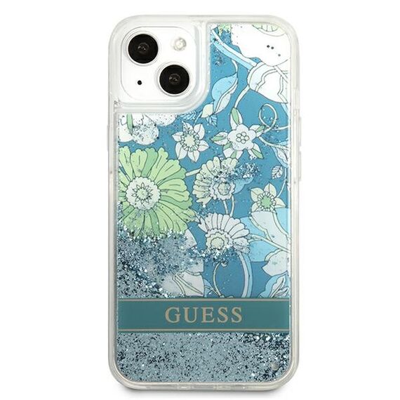 Guess GUHCP13SLFLSN iPhone 13 mini 5.4" green/green hardcase Flower Liquid Glitter | Techbox