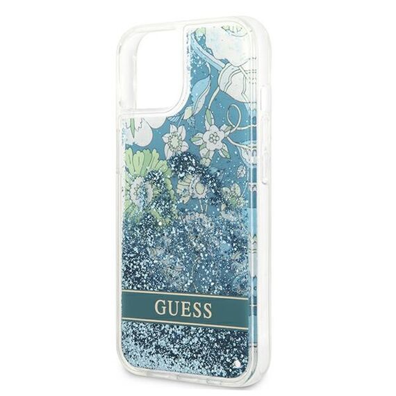 Guess GUHCP13SLFLSN iPhone 13 mini 5.4" green/green hardcase Flower Liquid Glitter | Techbox