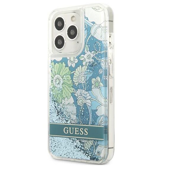 Guess GUHCP13XLFLSN iPhone 13 Pro Max 6.7 "green / green hardcase Flower Liquid Glitter - Apple Cases - Cases - Techbox