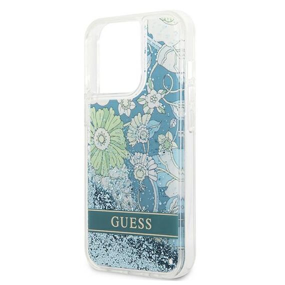 Guess GUHCP13XLFLSN iPhone 13 Pro Max 6.7 "green / green hardcase Flower Liquid Glitter - Apple Cases - Cases - Techbox