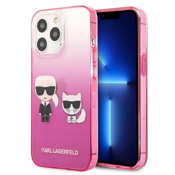 Karl Lagerfeld KLHCP13LTGKCP iPhone 13 Pro / 13 6,1" hardcase różowy/pink Gradient Ikonik Karl & Choupette | Techbox