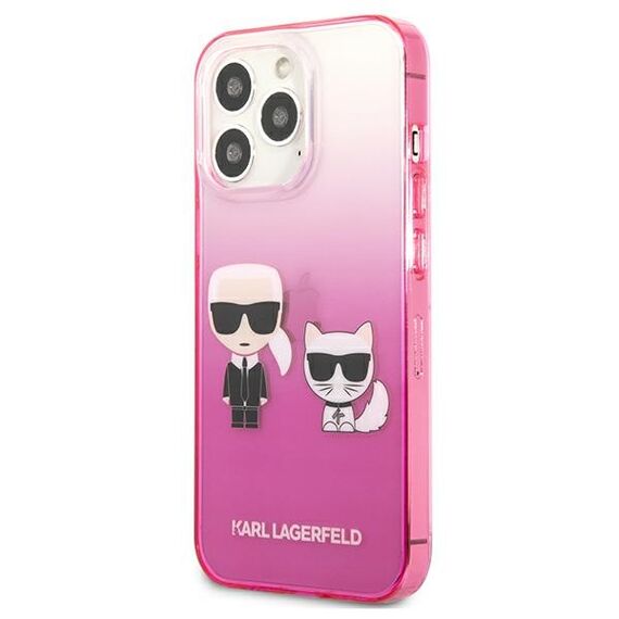 Karl Lagerfeld KLHCP13LTGKCP iPhone 13 Pro / 13 6,1" hardcase różowy/pink Gradient Ikonik Karl & Choupette | Techbox