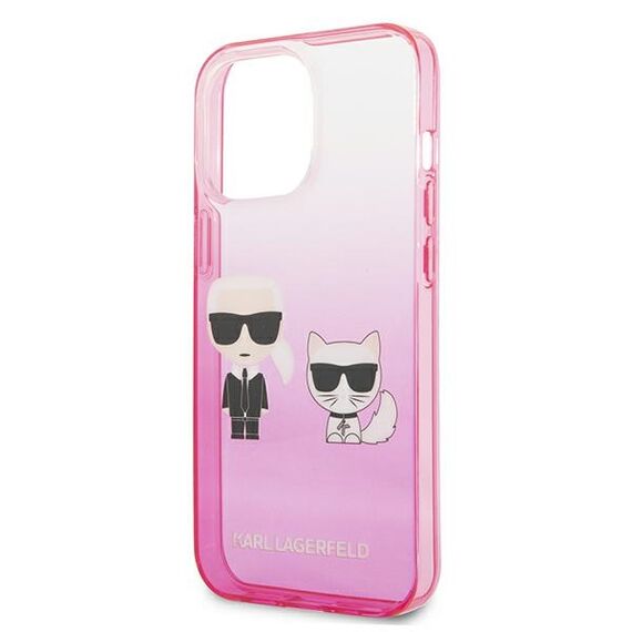 Karl Lagerfeld KLHCP13LTGKCP iPhone 13 Pro / 13 6,1" hardcase różowy/pink Gradient Ikonik Karl & Choupette | Techbox