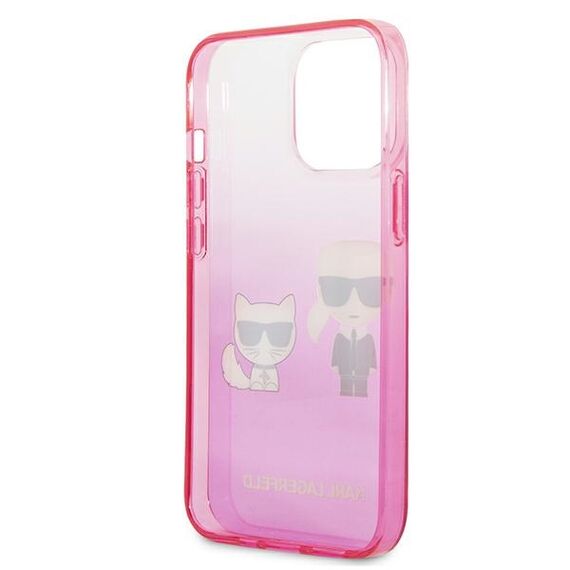 Karl Lagerfeld KLHCP13LTGKCP iPhone 13 Pro / 13 6,1" hardcase różowy/pink Gradient Ikonik Karl & Choupette | Techbox