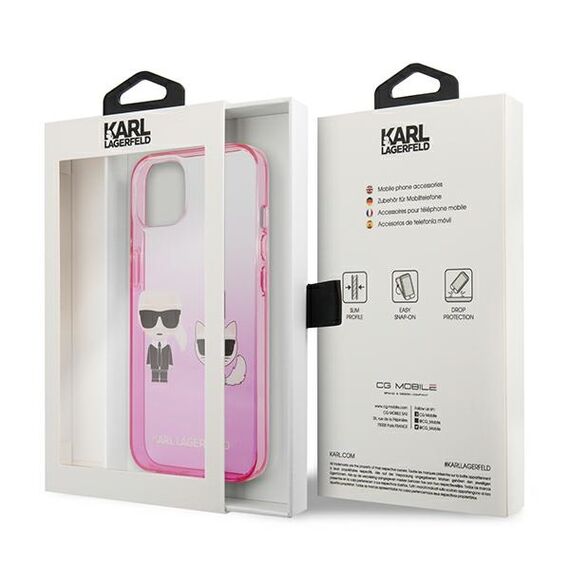 Karl Lagerfeld KLHCP13STGKCP iPhone 13 mini 5,4" hardcase różowy/pink Gradient Ikonik Karl & Choupette | Techbox