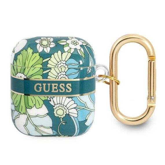Guess GUA2HHFLN AirPods cover green/green Flower Strap Collection | Techbox