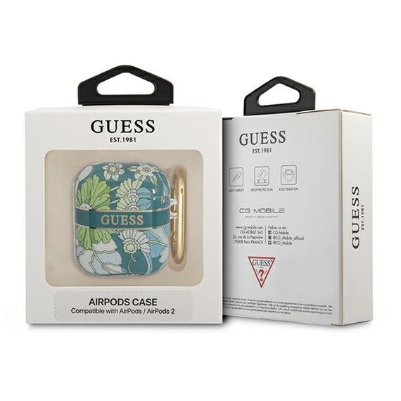 Guess GUA2HHFLN AirPods cover green/green Flower Strap Collection | Techbox