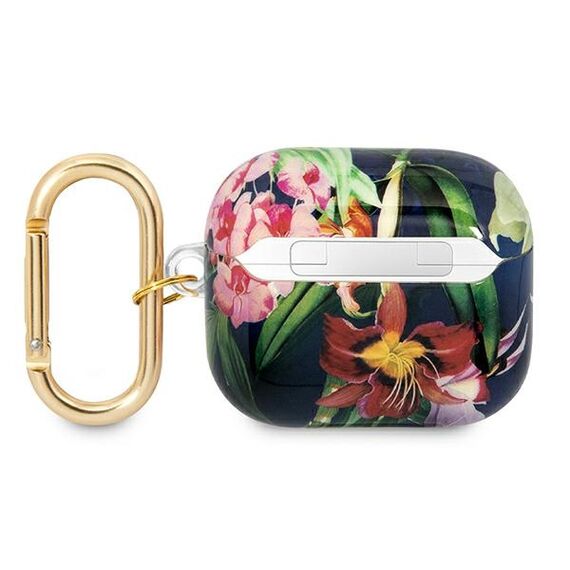 Guess GUA3HHFLB AirPods 3 cover blue/blue Flower Strap Collection | Techbox