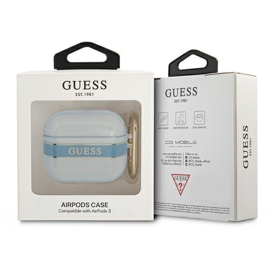 Guess GUA3HHTSB AirPods 3 cover blue/blue Strap Collection | Techbox