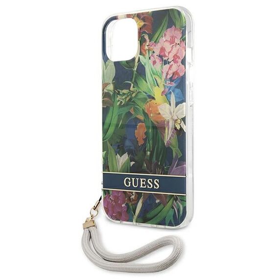 Guess GUHCP13SHFLSB iPhone 13 mini 5,4 "blue / blue hardcase Flower Strap - Apple Cases - Cases - Techbox