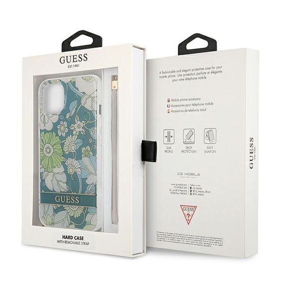 Guess GUHCP13SHFLSN iPhone 13 mini 5.4" green/green hardcase Flower Strap | Techbox