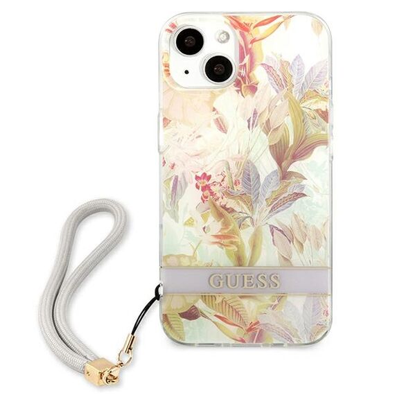 Guess GUHCP13SHFLSU iPhone 13 mini 5.4" purple/purple hardcase Flower Strap | Techbox