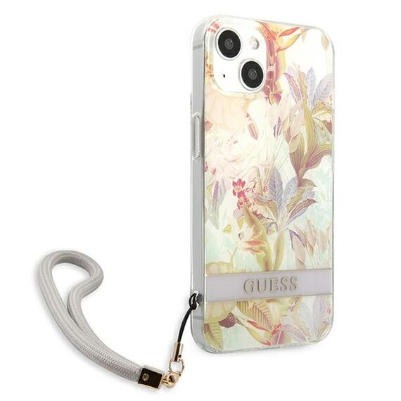 Guess GUHCP13SHFLSU iPhone 13 mini 5.4" purple/purple hardcase Flower Strap | Techbox