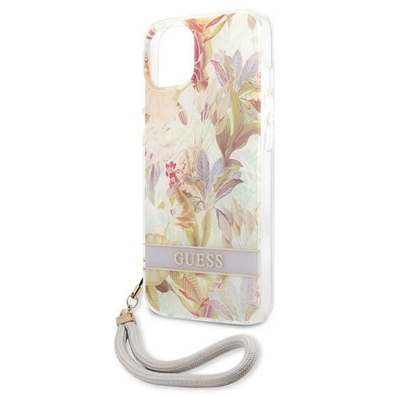 Guess GUHCP13SHFLSU iPhone 13 mini 5.4" purple/purple hardcase Flower Strap | Techbox
