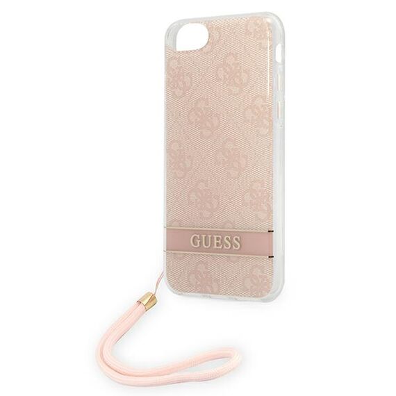 Guess GUOHCI8H4STP iPhone SE 2022 / SE 2020 / 7/ 8 pink/pink hardcase 4G Print Strap - Apple Cases - Cases - Techbox
