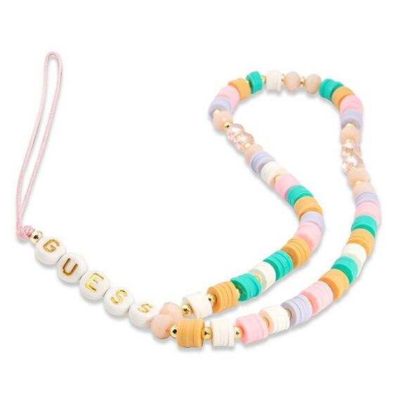 Guess pendant GUSTFLWP Phone Strap pink Heishi Beads - Smartphone Accessories - Cables & Accessories - Techbox