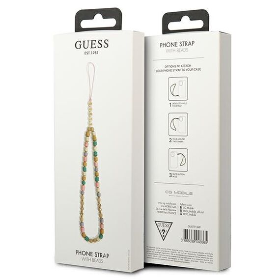 Guess pendant GUSTFLWP Phone Strap pink Heishi Beads - Smartphone Accessories - Cables & Accessories - Techbox