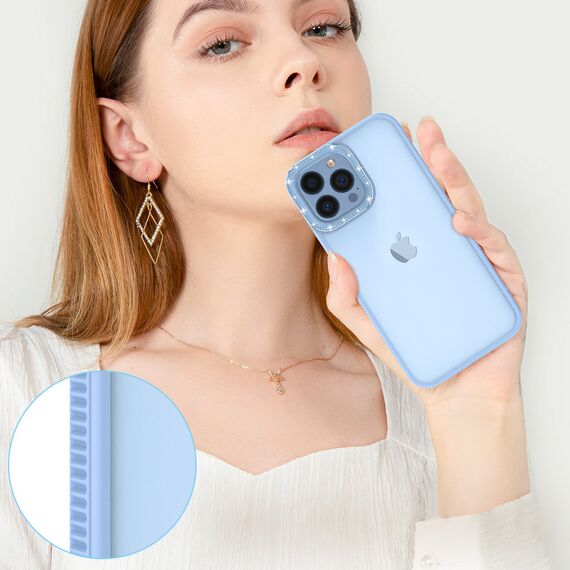 Kingxbar Sparkle Series case iPhone 13 Pro Max with crystals back cover blue | Techbox