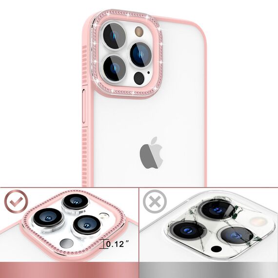 Kingxbar Sparkle Series case iPhone 13 Pro Max with crystals back cover pink | Techbox