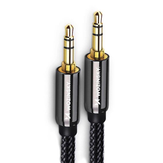 Wozinsky universal mini jack cable 2x AUX cable 3 m black - Cables & Adapters - Cables & Accessories - Techbox