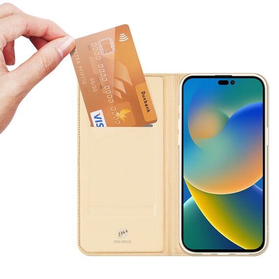Dux Ducis Skin Pro Holster Flip Cover for iPhone 14 Pro gold | Techbox