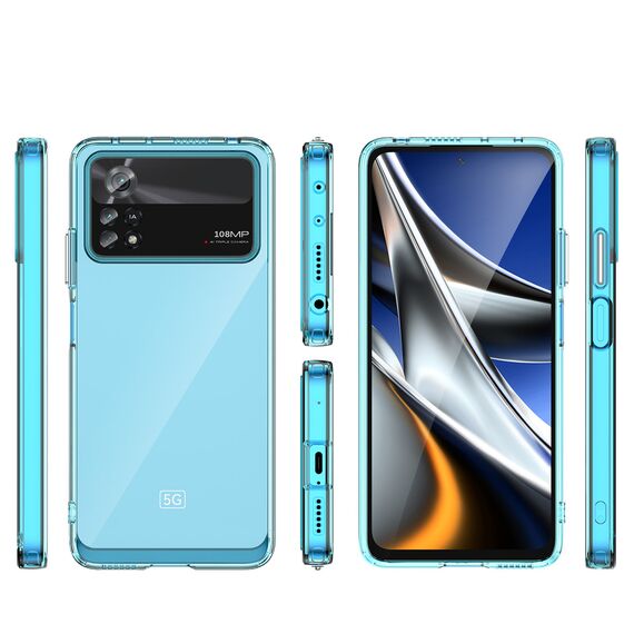Outer Space Case for Xiaomi Poco X4 Pro 5G cover with a flexible frame blue | Techbox