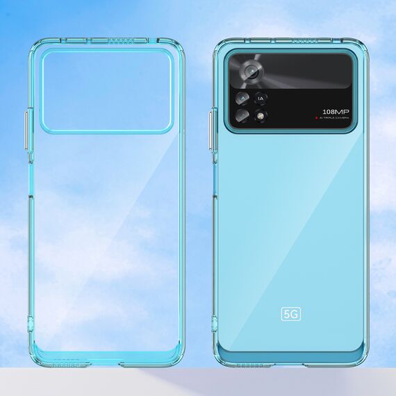 Outer Space Case for Xiaomi Poco X4 Pro 5G cover with a flexible frame blue | Techbox