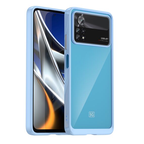 Outer Space Case for Xiaomi Poco X4 Pro 5G cover with a flexible frame blue | Techbox