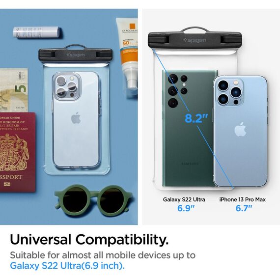 Spigen A601 UNIVERSAL WATERPROOF CASE CRYSTAL CLEAR - Universal Cases - Cases - Techbox