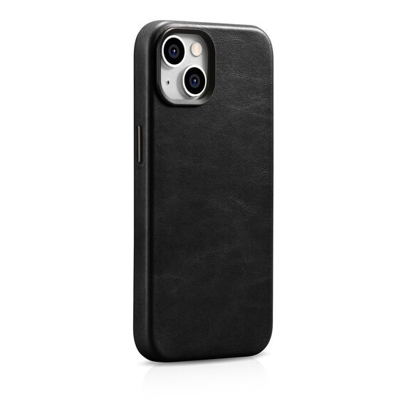 iCarer Oil Wax Premium Leather Case iPhone 14 Plus Magnetic Leather Case with MagSafe Black (WMI14220703-BK) | Techbox