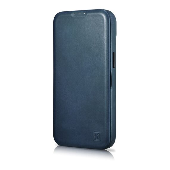 iCarer CE Oil Wax Premium Leather Folio Case iPhone 14 Plus magnetic flip case MagSafe blue (AKI14220707-BU) | Techbox