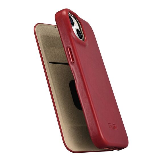 iCarer CE Oil Wax Premium Leather Folio Case iPhone 14 Plus Magnetic Flip Leather Folio Case MagSafe Red (AKI14220707-RD) - Apple Cases - Cases - Techbox