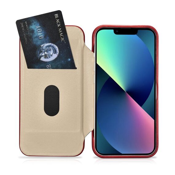 iCarer CE Oil Wax Premium Leather Folio Case iPhone 14 Plus Magnetic Flip Leather Folio Case MagSafe Red (AKI14220707-RD) - Apple Cases - Cases - Techbox