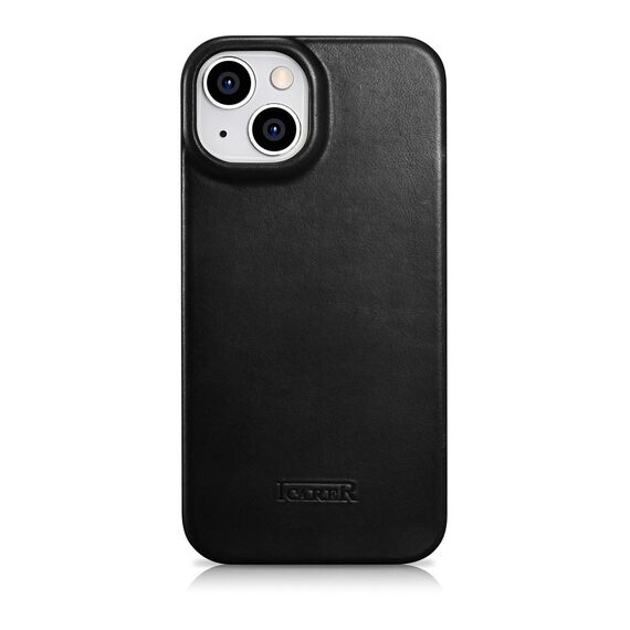 iCarer CE Oil Wax Premium Leather Folio Case Leather Case iPhone 14 Plus Magnetic Flip MagSafe Black (AKI14220707-BK) | Techbox