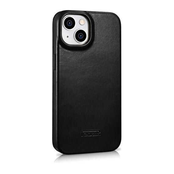 iCarer CE Oil Wax Premium Leather Folio Case Leather Case iPhone 14 Plus Magnetic Flip MagSafe Black (AKI14220707-BK) | Techbox