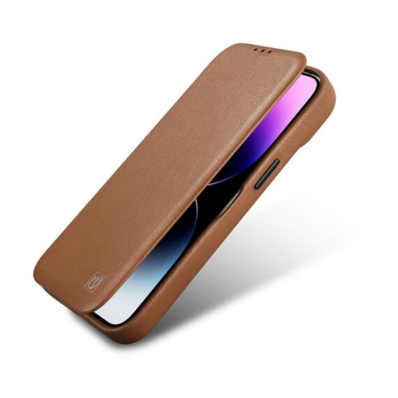 iCarer CE Premium Leather Folio Case iPhone 14 Plus Magnetic Flip Leather Folio Case MagSafe Brown (WMI14220715-BN) - Apple Cases - Cases - Techbox