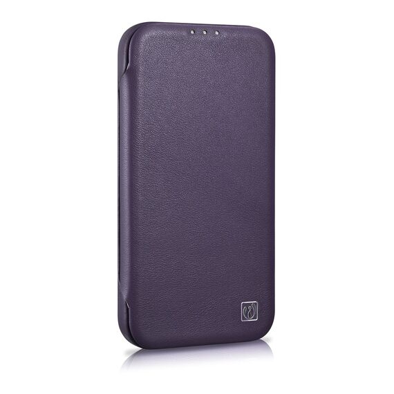 iCarer CE Premium Leather Folio Case iPhone 14 Plus Magnetic Flip Leather Folio Case MagSafe Dark Purple (WMI14220715-DP) - Apple Cases - Cases - Techbox