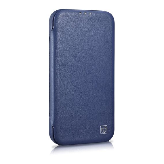 iCarer CE Premium Leather Folio Case iPhone 14 Pro Magnetic Flip Leather Folio Case MagSafe Blue (WMI14220714-BU) - Apple Cases - Cases - Techbox