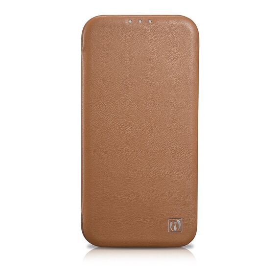 iCarer CE Premium Leather Folio Case iPhone 14 Pro Magnetic Flip Leather Folio Case MagSafe brown (WMI14220714-BN) - Apple Cases - Cases - Techbox
