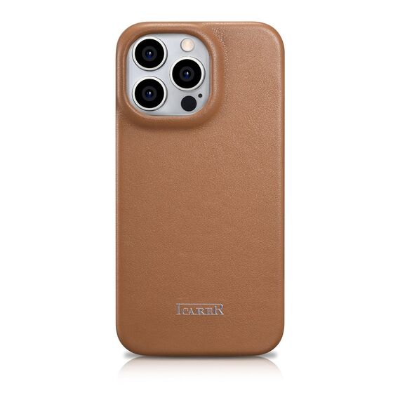 iCarer CE Premium Leather Folio Case iPhone 14 Pro Magnetic Flip Leather Folio Case MagSafe brown (WMI14220714-BN) - Apple Cases - Cases - Techbox