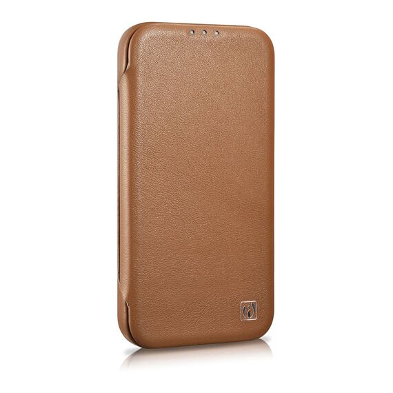 iCarer CE Premium Leather Folio Case iPhone 14 Pro Magnetic Flip Leather Folio Case MagSafe brown (WMI14220714-BN) - Apple Cases - Cases - Techbox
