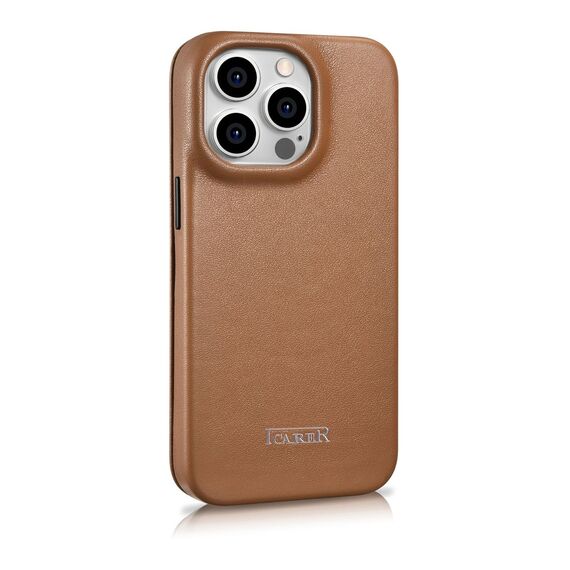 iCarer CE Premium Leather Folio Case iPhone 14 Pro Magnetic Flip Leather Folio Case MagSafe brown (WMI14220714-BN) - Apple Cases - Cases - Techbox