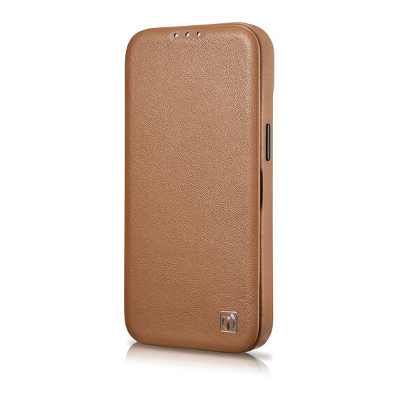 iCarer CE Premium Leather Folio Case iPhone 14 Pro Magnetic Flip Leather Folio Case MagSafe brown (WMI14220714-BN) - Apple Cases - Cases - Techbox