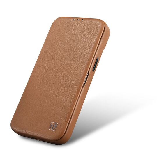 iCarer CE Premium Leather Folio Case iPhone 14 Pro Magnetic Flip Leather Folio Case MagSafe brown (WMI14220714-BN) - Apple Cases - Cases - Techbox