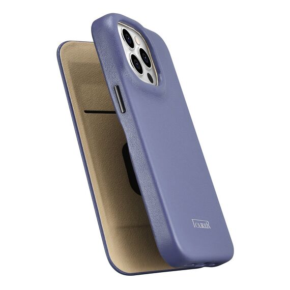 iCarer CE Premium Leather Folio Case iPhone 14 Pro Max Magnetic Flip Leather Folio Case MagSafe Light Purple (WMI14220716-LP) | Techbox