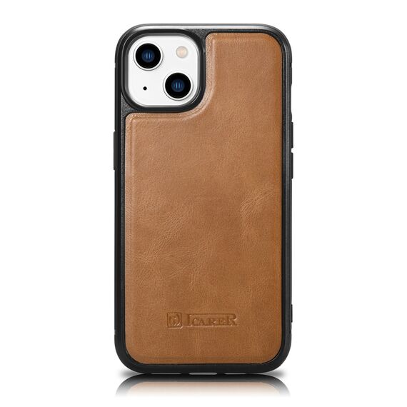 iCarer Leather Oil Wax case covered with natural leather for iPhone 14 Plus brown (WMI14220719-TN) | Techbox
