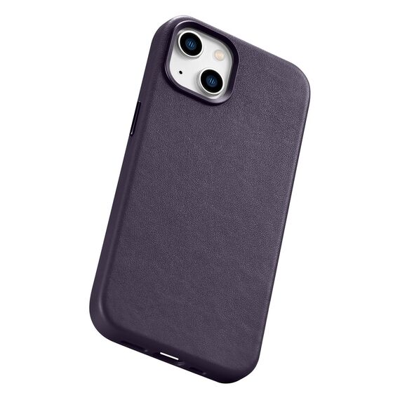iCarer Case Leather Cover Case for iPhone 14 Plus Dark Purple (MagSafe Compatible) | Techbox
