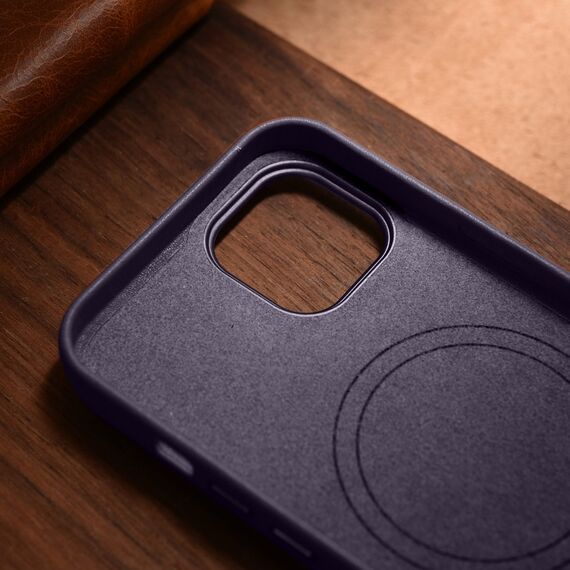iCarer Case Leather Cover Case for iPhone 14 Plus Dark Purple (MagSafe Compatible) | Techbox