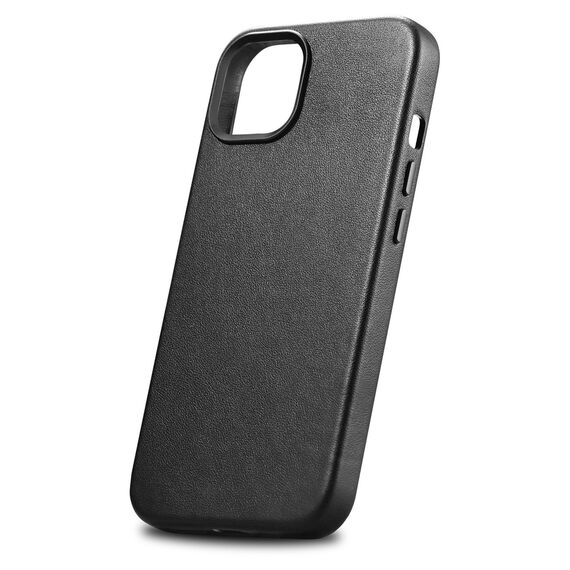 iCarer Case Leather cover for iPhone 14 Plus genuine leather case black (compatible with MagSafe) | Techbox